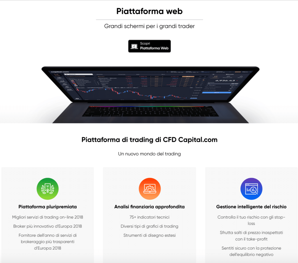 piattaforma web Capital.com